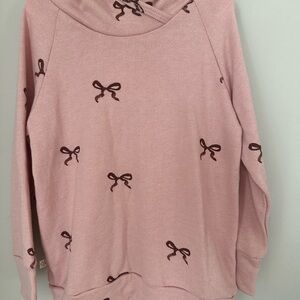 Childhoods Pink Cowl Neck Sweater with Bow Accents